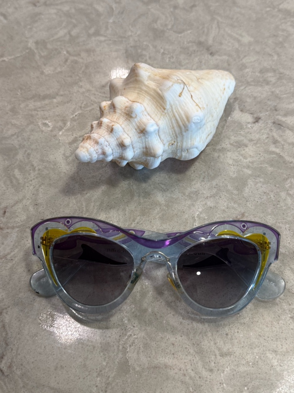 Miu Miu Translucent Purple & Yellow Cat Eye Sunglasses